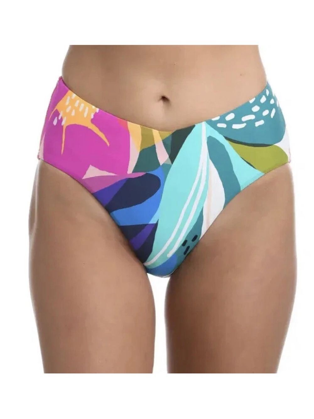 LA BLANCA 'Eclectic Shore' V-Front Bikini Bottoms Multi-Color NWT $73